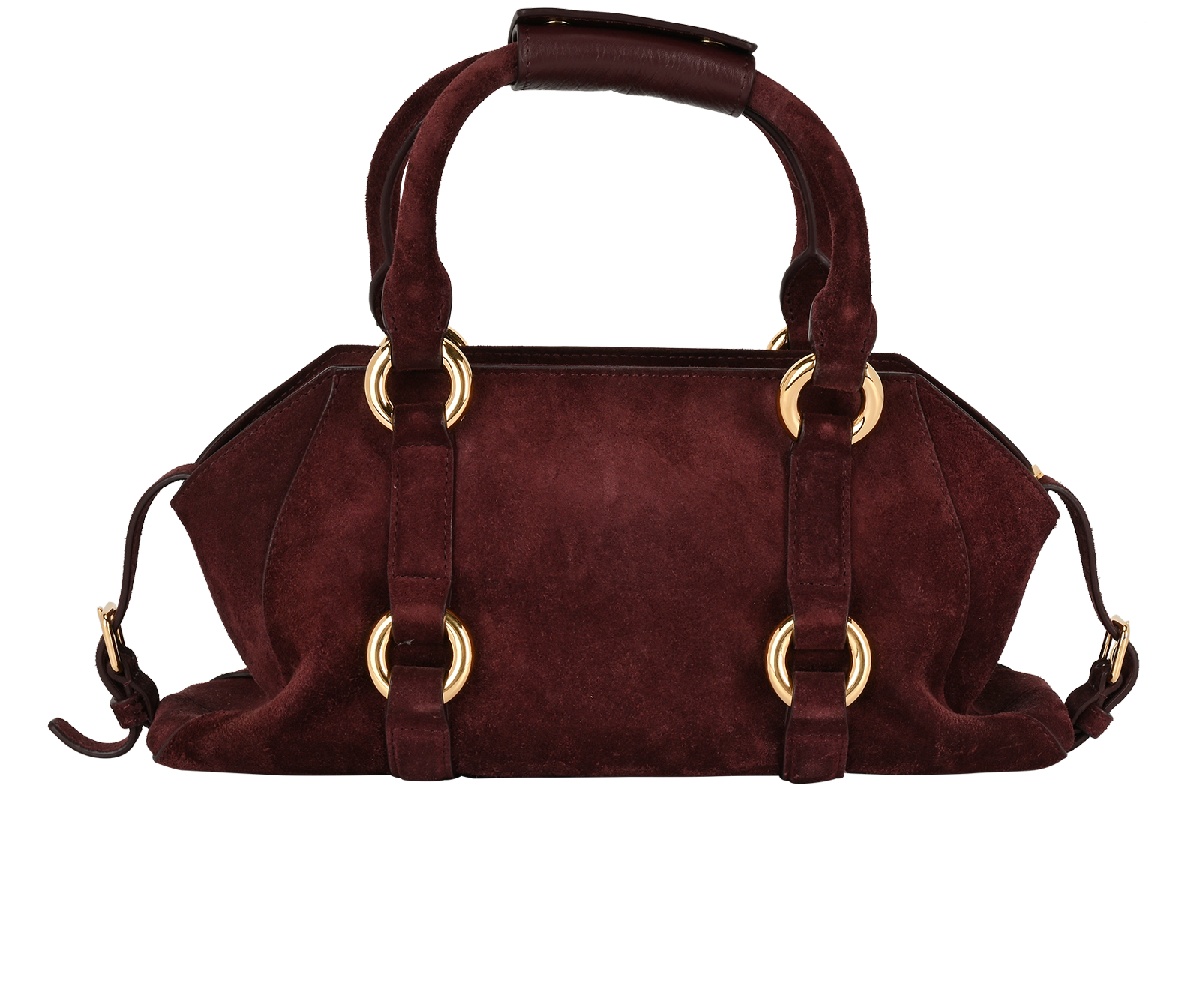 Farringdon Small Bag, &pound;695, Handbags, Burgundy, Suede, Back view